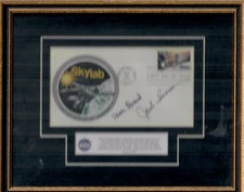 Skylab Astronauts Vance Brand, Jack Lousma Signed, Framed Skylab First Day Cover