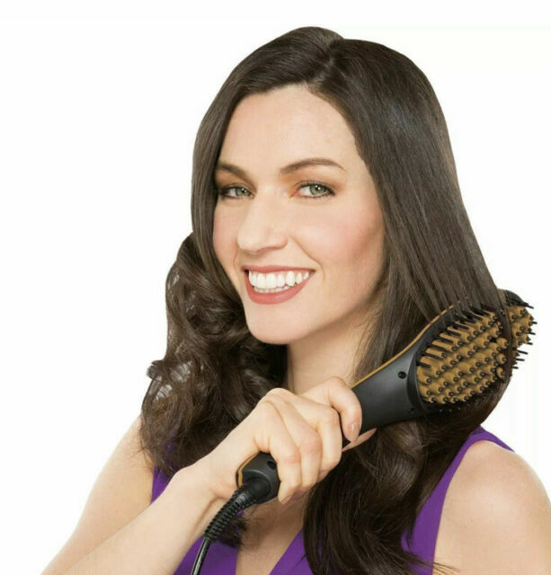 Simply Straight Heated Ceramic Hair Straightener Brush - Black (V19375) Compra online eBay