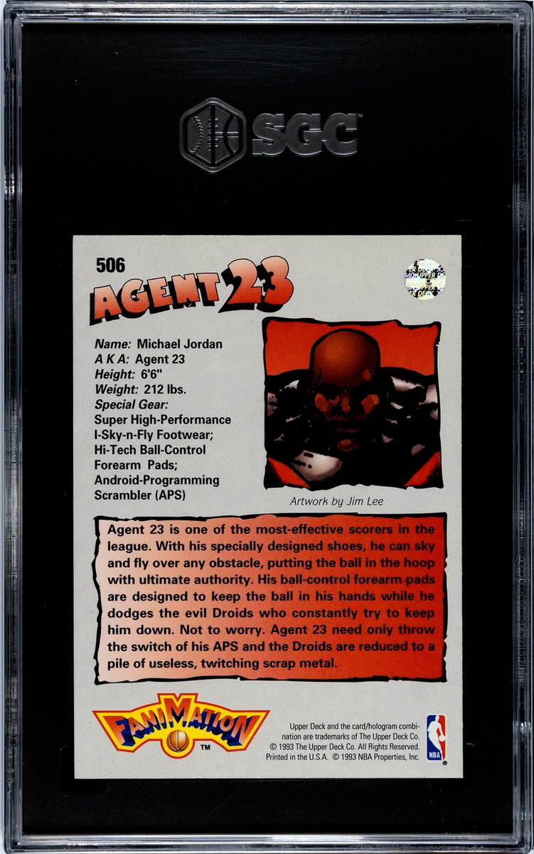 1992 UPPER DECK #506 MICHAEL JORDAN SGC PSA 8.5 FANIMATION CHICAGO