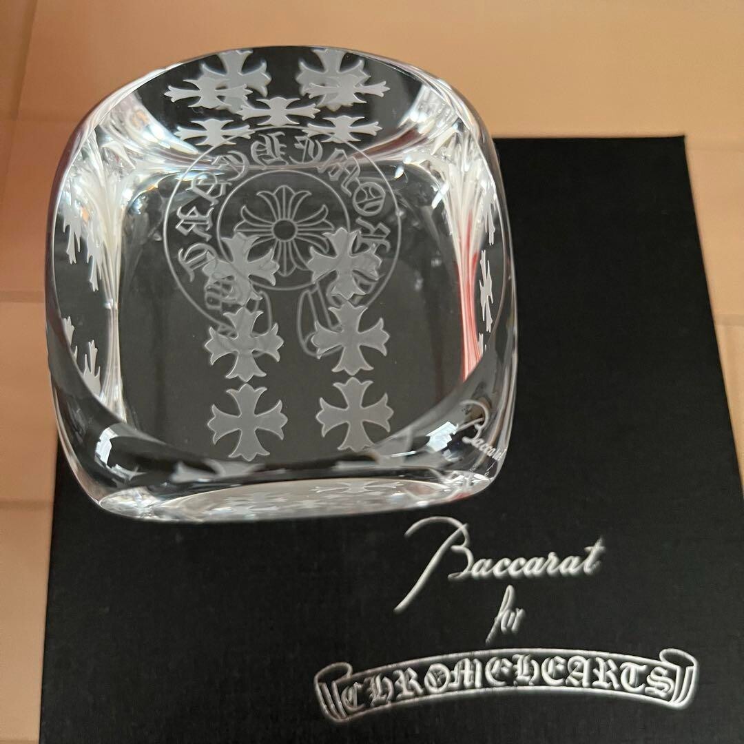 RARE! Baccarat Chrome Hearts Chromhearts Dice Glass Ashtray No Box