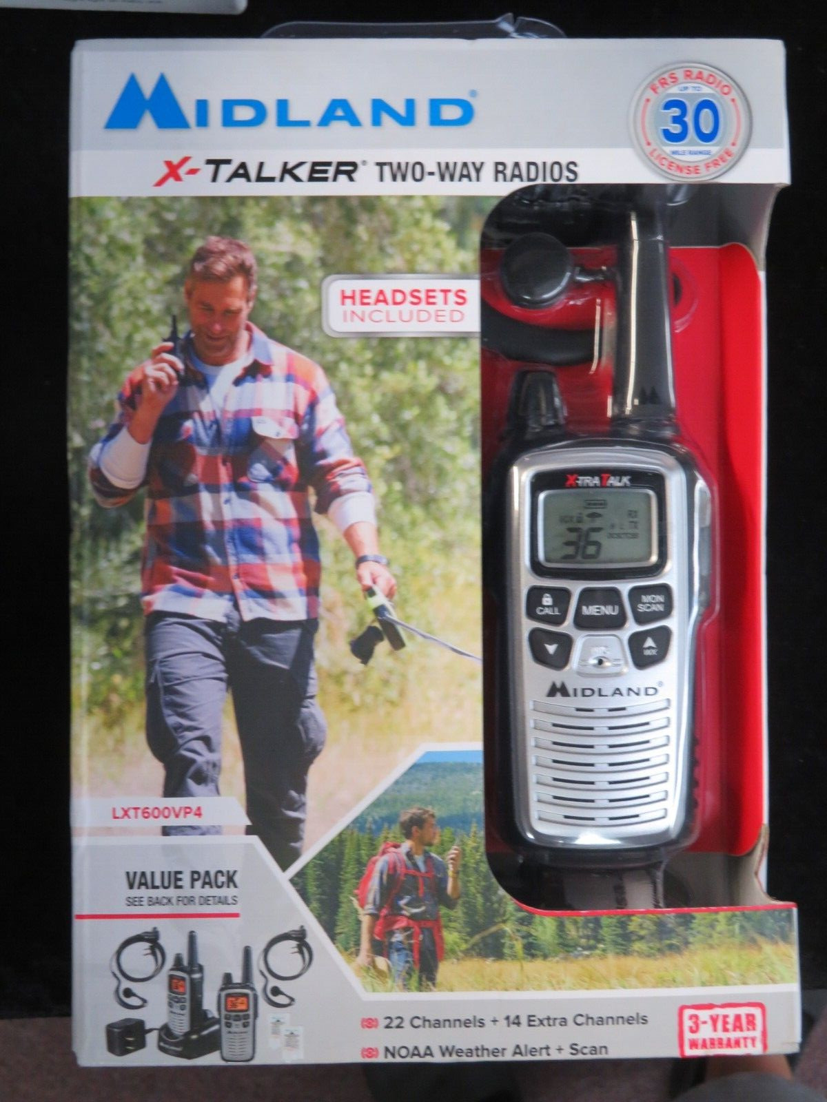 Midland X-Talker LXT600VP4 Two-Way Radios Pack Of 2 Silver Brand New Sealed