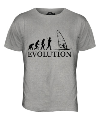 WINDSURFING EVOLUTION OF MAN MENS T-SHIRT TEE TOP GIFT CLOTHING WINDSURFER SURF