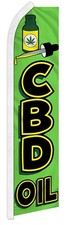 CBD Oil Advertising 2.5'x11.5' Super-Knit Poly Swooper Super Flag Banner