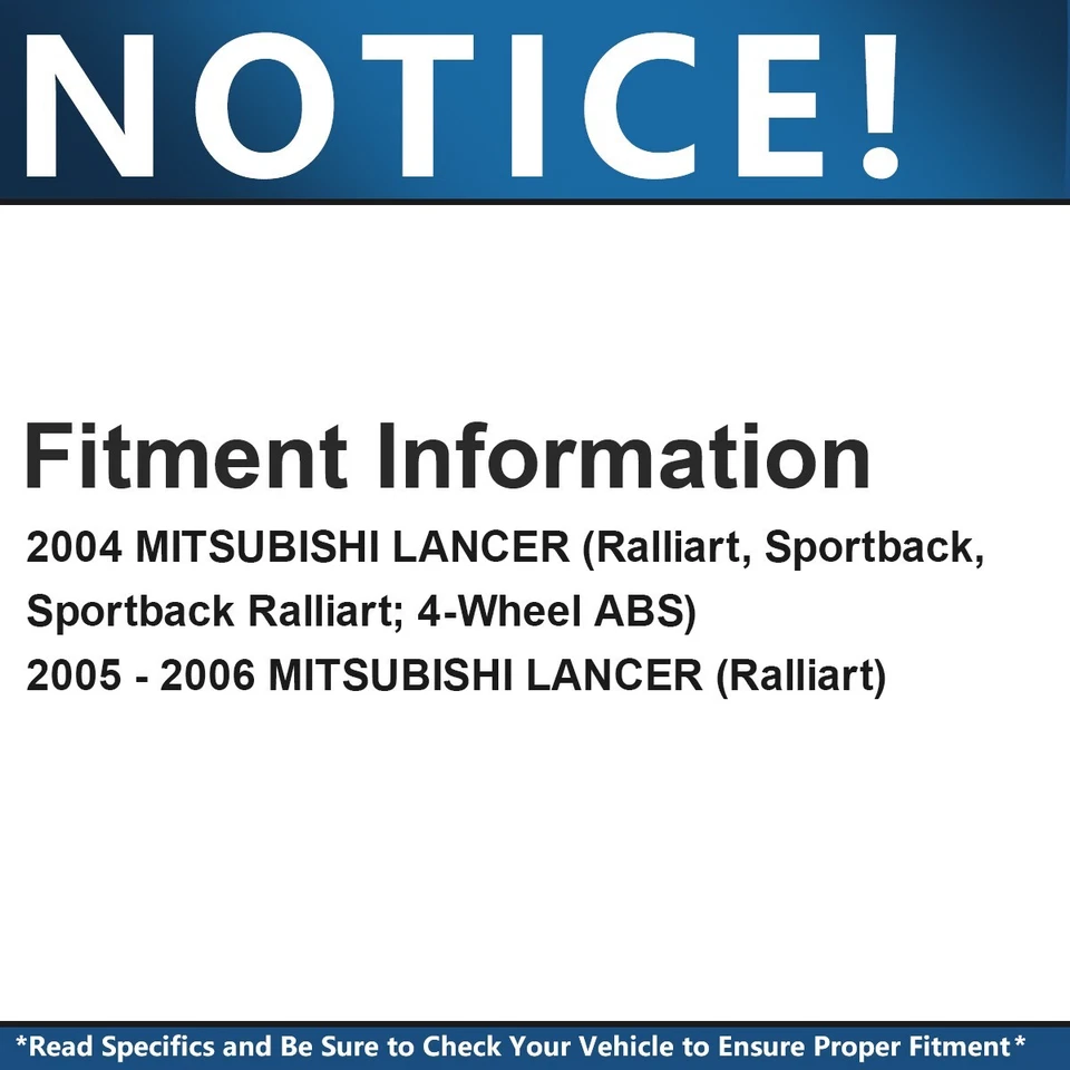 Front Rear DRILLED Rotors + Ceramic Brake Pads for 2004 - 2006 Mitsubishi Lancer - Image 2 of 4