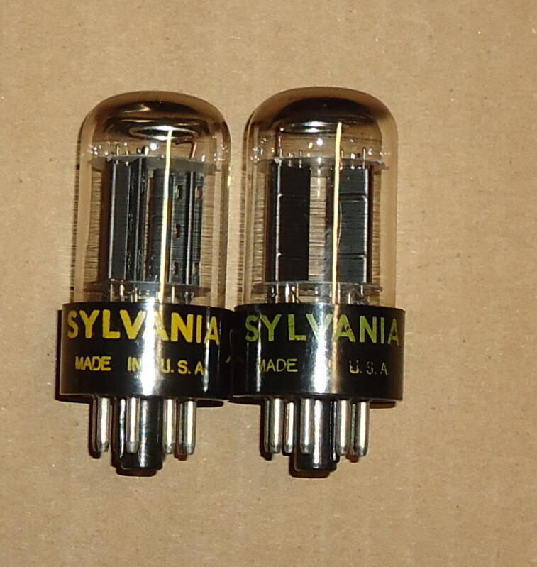 Paire tubes 6SN7GTB Rogers Black Plate, Sylvania