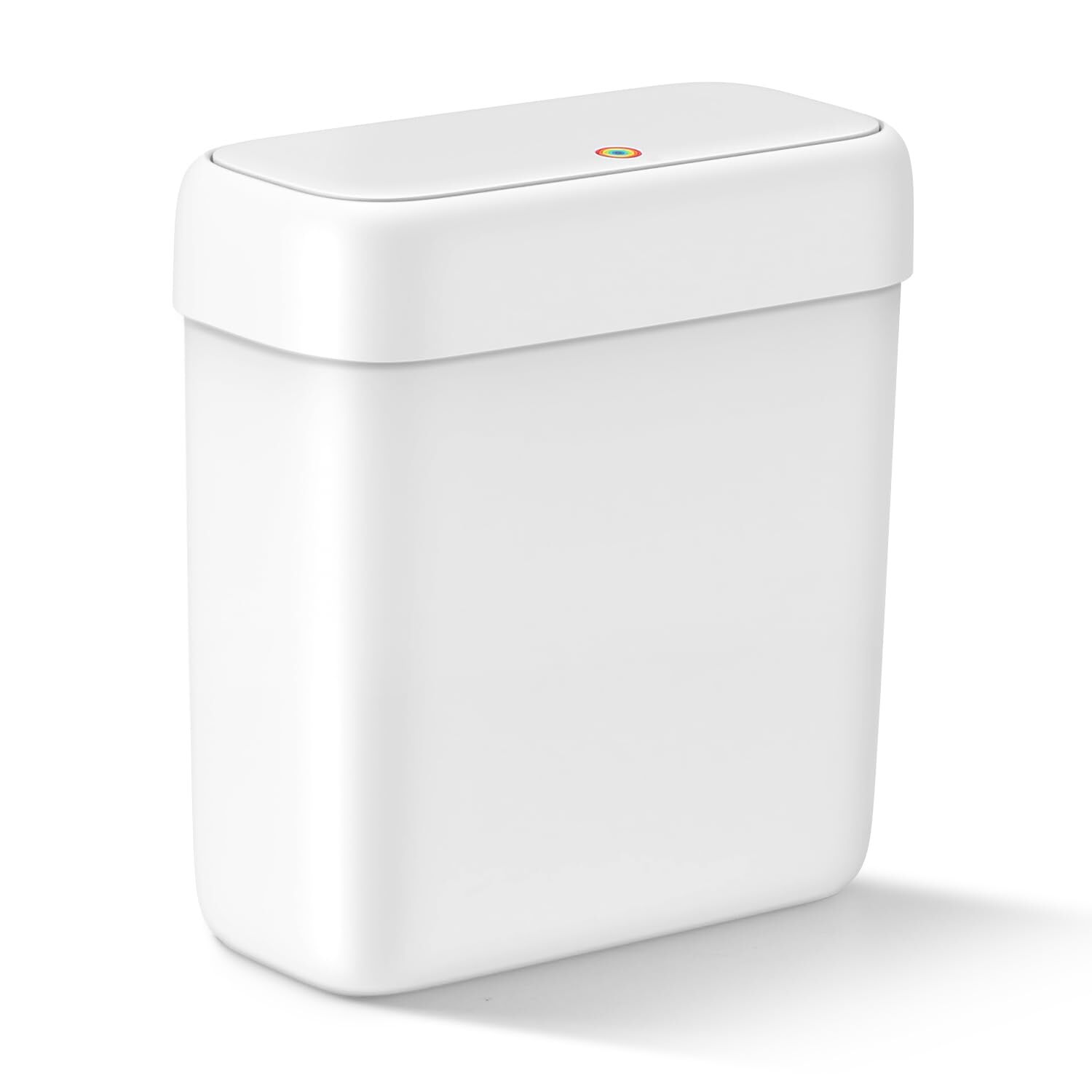 Small Bathroom Trash Can with Lid, 2.6 Gallons / 10 L Slim Plastic Garbage Bi...