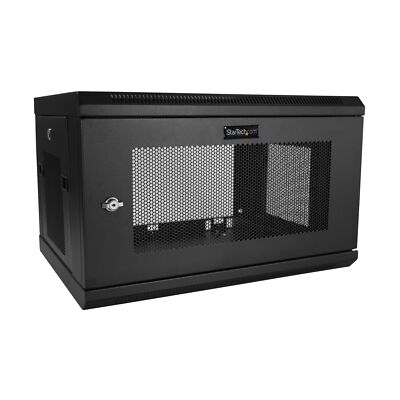 StarTech.com 2-Post 6U Wall Mount Network Cabinet w/ 1U Shelf, 19'' Wall-Mount...