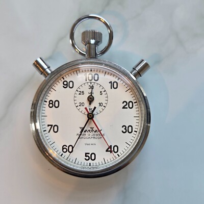 Vintage Rare HanHart Stopwatch 1/100 sec 30 Min Lever 13