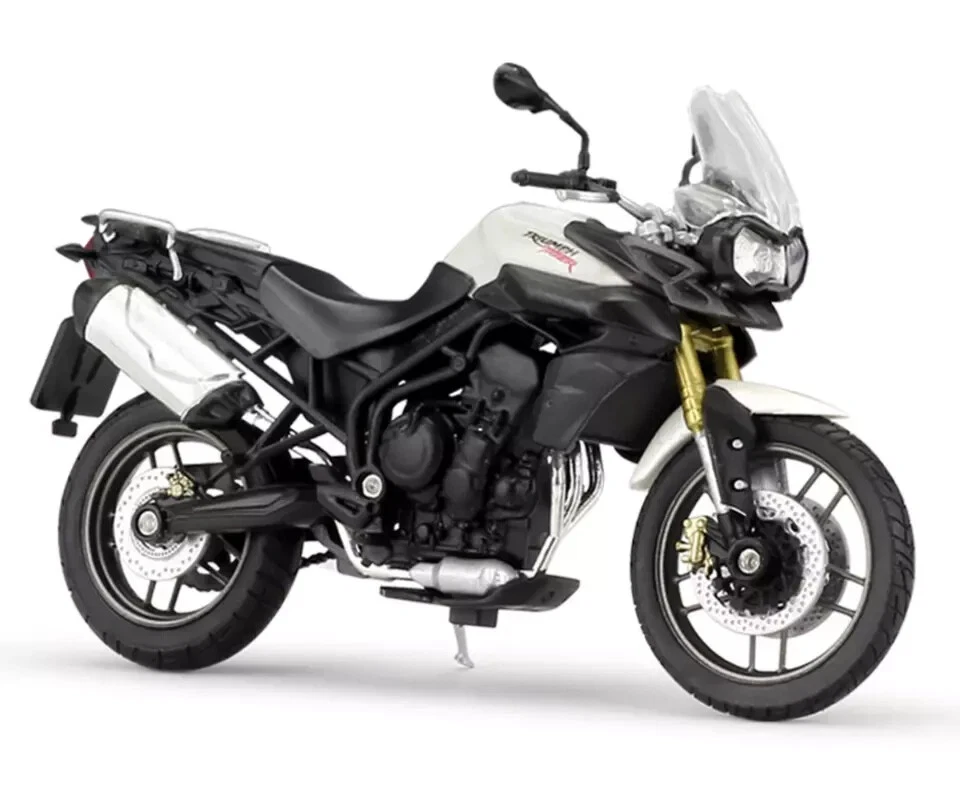 Welly 1/18 TRIUMPH Tiger 800 Modelo de motocicleta Diecast Bicicleta de carreras Juguete Caja Blanca Foto 3 de 4