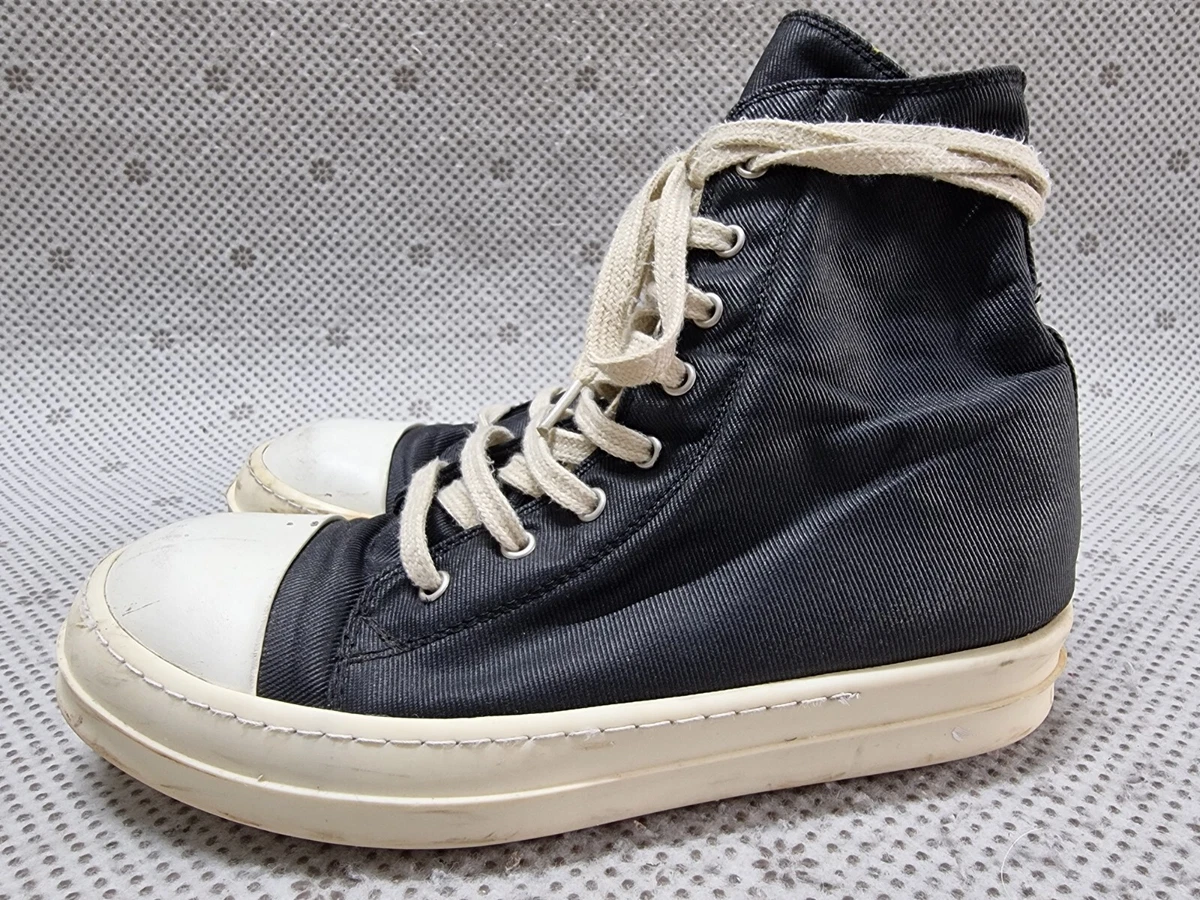 Authentic Rick Owens Drkshdw Black Cotton High Sneakers 42 | eBay