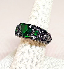 925 Statement Green Cocktail Ring Size 7.5"
