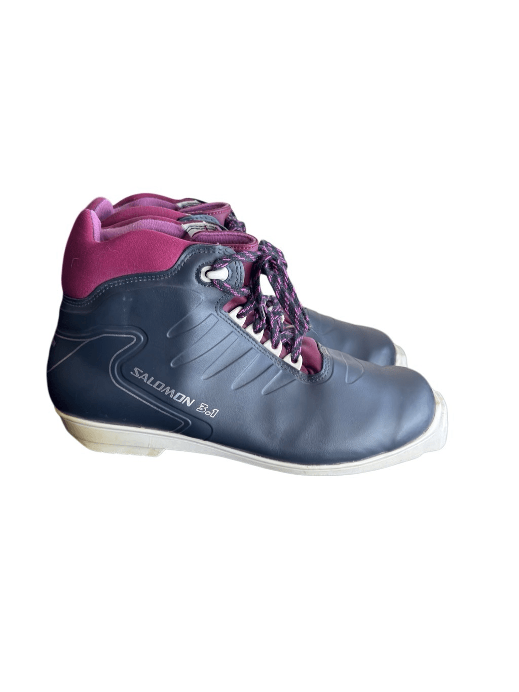 Stivali Salomon uomo taglia 10 44 3.1 scarponi da sci classico nordico fondo blu lacci