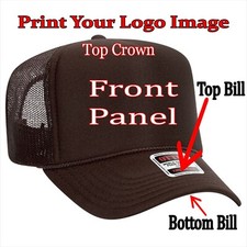 BROWN Trucker Hat Custom Printing HERE Personalized Names Images Logos