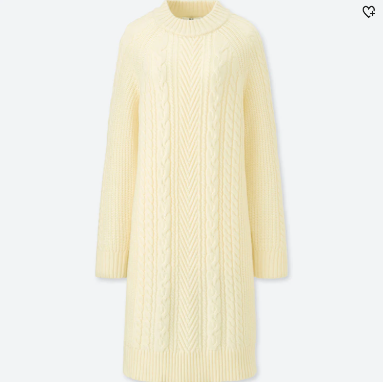 Uniqlo Women Cable Knit Long Sleeve Dress XL Wine