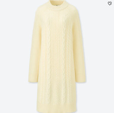 Uniqlo Women Cable Knit Long Sleeve Dress XL Wine