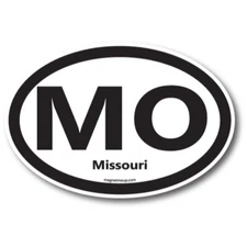 MO Missouri US State Oval Magnet Decal, 4x6 Inches, Heavy Duty Automotive Magnet