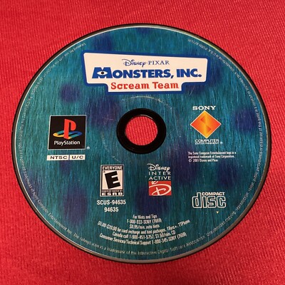 Monsters Inc Scream Team Playstation PS1 Video Game Disc Only Tested See Pics