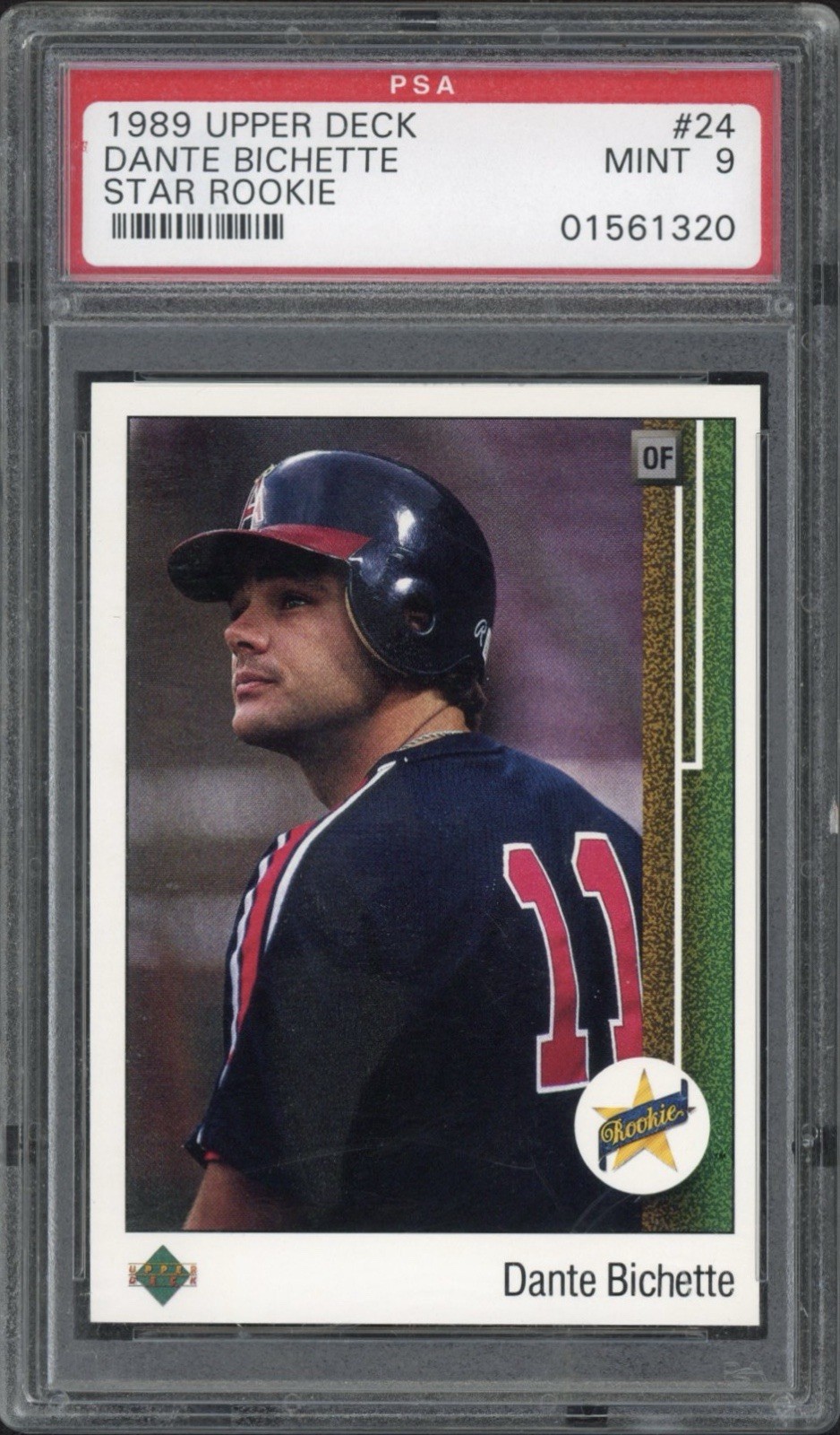 1989 Upper Deck Dante Bichette Star Rookie RC #24 PSA 9 Mint Angels Rockies