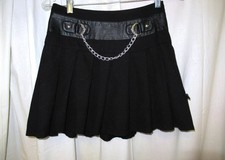 Hot Topic Royal Bones Daang Tripp Pleated Chain Skirt Black Y2K Goth  SIZE XS