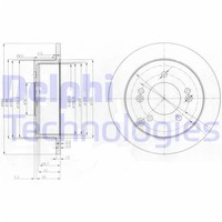 2X Delphi Bremsscheiben Hinten 262Mm Voll Passend FÜR Hyundai Elantra Sonata