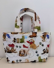 Mini tote bag dog design