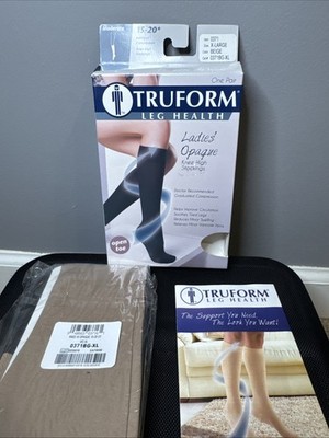 TRUFORM Ladies' Opaque Knee High Stockings Moderate 15-20mmHg (Beige) XL 0371
