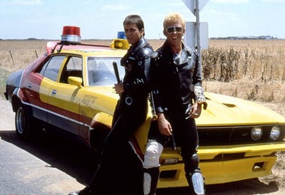 Mel Gibson and Australian actor Steve Bisley in Mad Max 1970s Old Photo 1