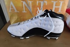 Air Jordan 13 MCS Black and White Baseball Cleats, Size 12