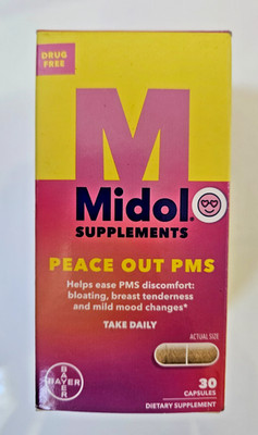 Midol Peace Out PMS Supplements- 30 Capsules