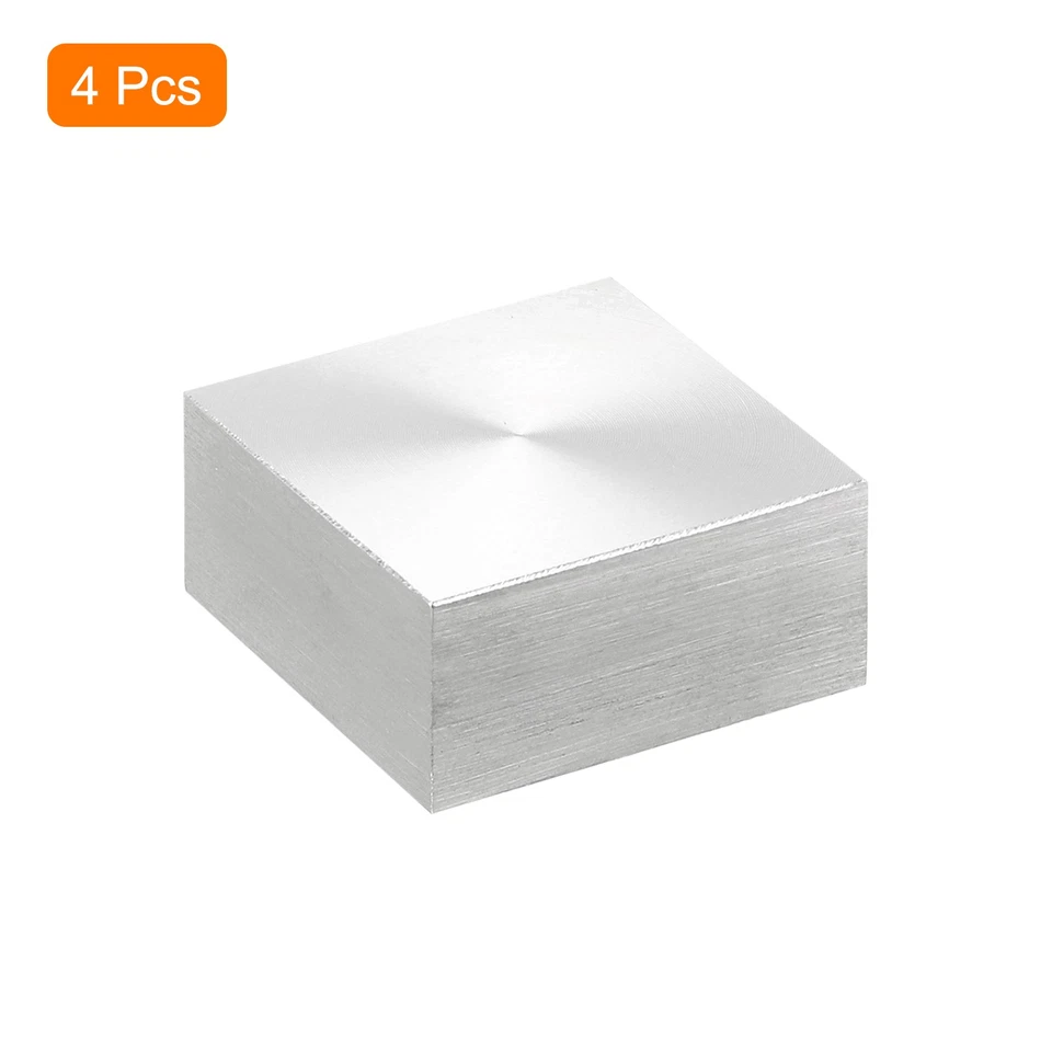 Disco de alumínio formato quadrado rosca M8 25mm diâmetro 12mm espessura conjunto de 4 - Imagem 3 de 4