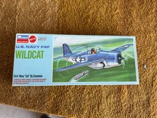 1968 Vintage U.S. Navy F4F Wildcat 1/48 eModel Airplane Kit Monogram Sealed 4751