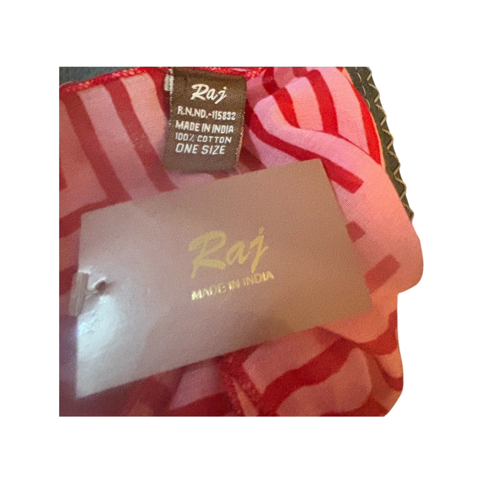 Raj 100% Cotton Scarf, Pink And Red with Cowboy Motif With Dallas Accents, NWT