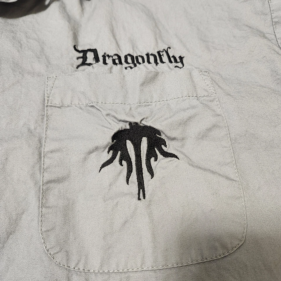 Dragonfly Roadhouse Shirt Mens Grey 2XL Button Up - Image 4 of 4