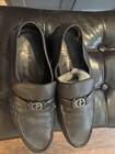Giorgio Armani Black Leather Bit Loafers Mens Size 43 Designer Dress Shoes — photo 1