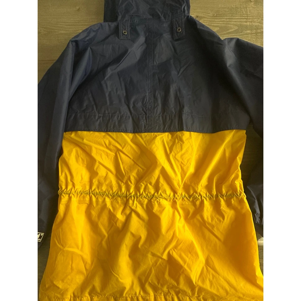 Helly Hansen 可打包夹克黄色海军风连帽防水风衣男式 S — 第 3/4 张图片