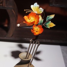 Red Peony Hairpin Vintage Chinese Style Wedding Hanfu Accessory