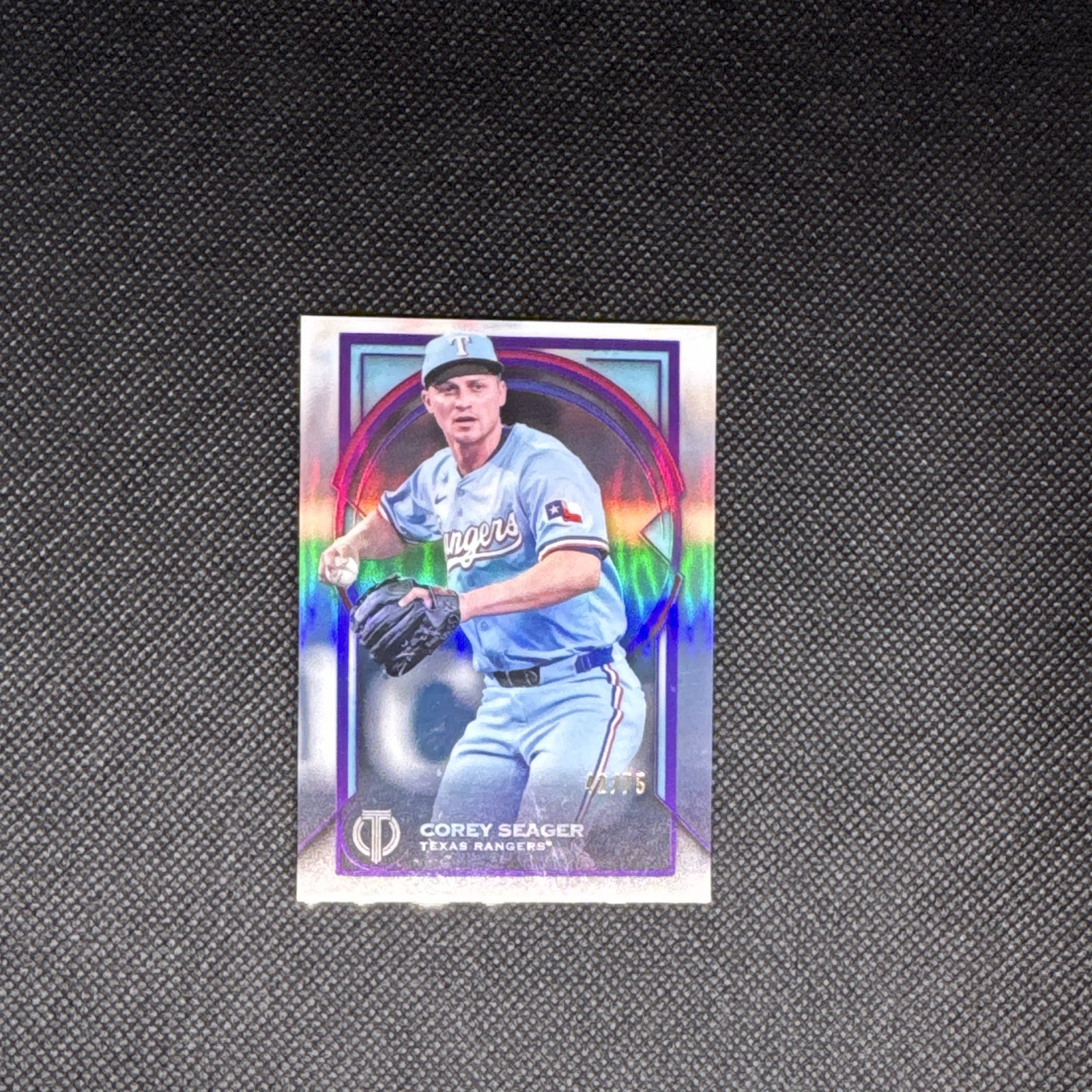 Topps Tribute 2026 Corey Seager Texas Rangers Purple Parallel #77 Serial 42/75
