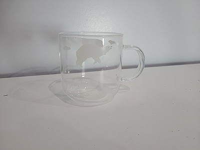 Tuuli Arctic Polar Bear Clear Glass Mug Tea Coffee Cup 10oz Borosilicate Glass