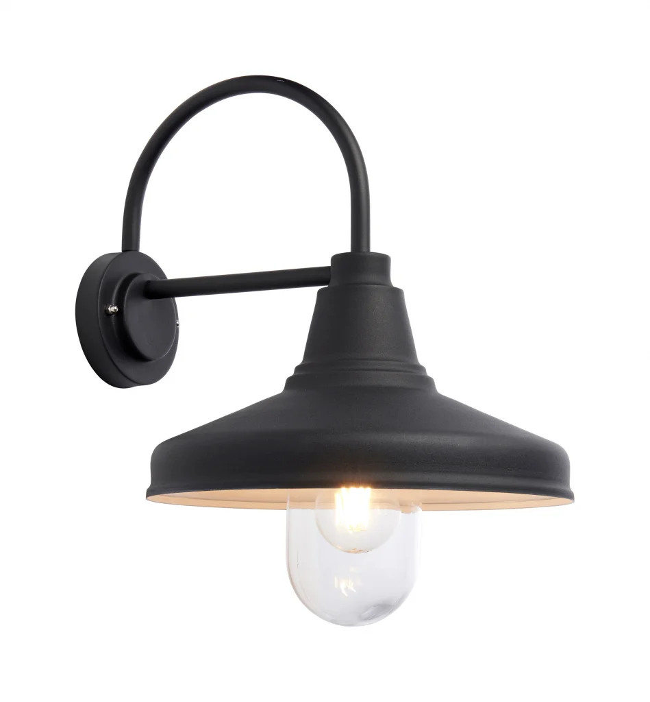 Outdoor Light Black Farmhouse Wall IP44 Textured Endon 95899