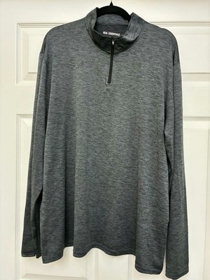 Real Essentials Men s Heather Gray Quarter Zip Pullover Long Sleeve Athletic