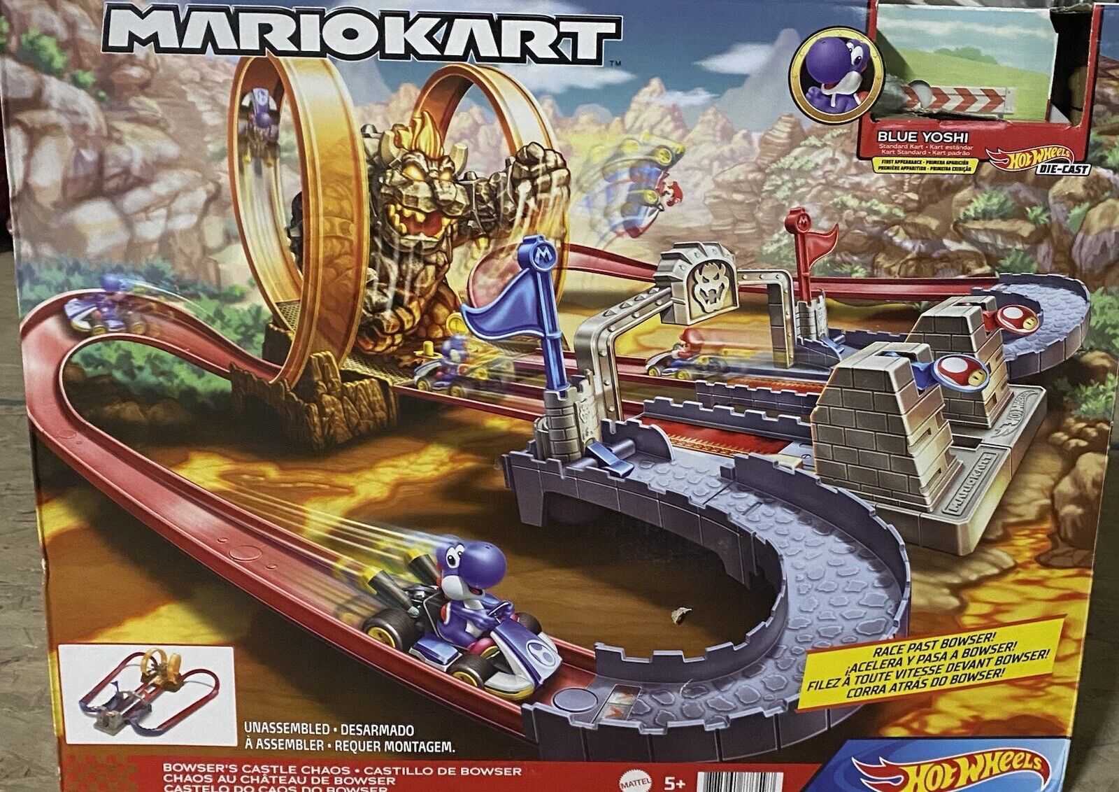 Hot Wheels Mario Kart Bowsers Castle Chaos Playset