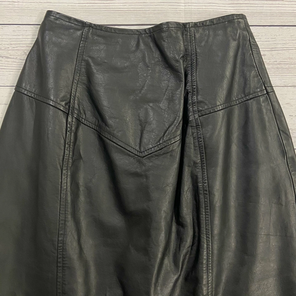 Falda vintage Capezio de cuero negro hasta la rodilla para mujer talla 5/6 Foto 3 de 4