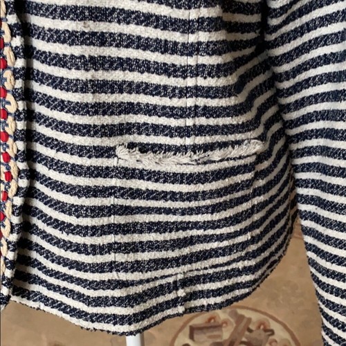 Ruby Rd blue white nautical stripe textured jacket size 16 - Picture 5 of 12