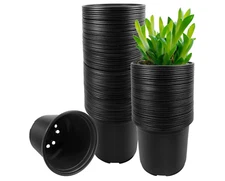 100 Pack Nursery Pots, 3,4,5,6 Inch Nursery Pot for Plants, Plastic Plant Pots