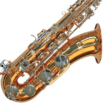 Karl Glaser Tenor Saxophon in Chrom + Gold, mit Koffer, Mundstück + Blättchen