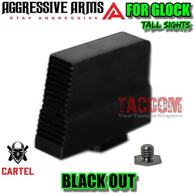AGGRESSIVE ARMS STEEL Suppressor BLACKOUT TALL Height Sights fr