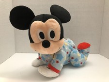 Disney Talking Crawling Baby Mickey Mouse Plush in Pajamas