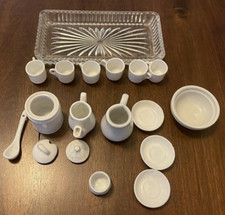 Lot Various Dollhouse Childrens Miniature Tea Sets Ceramic Porcelain Crystal