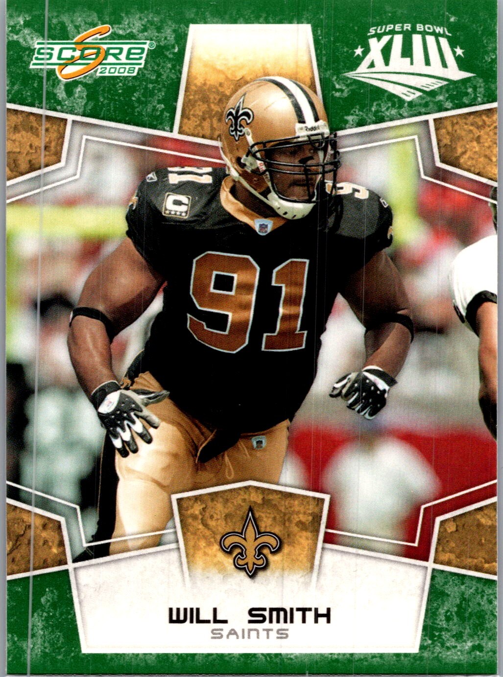 2008 Score #201 Will Smith Super Bowl XLIII Green