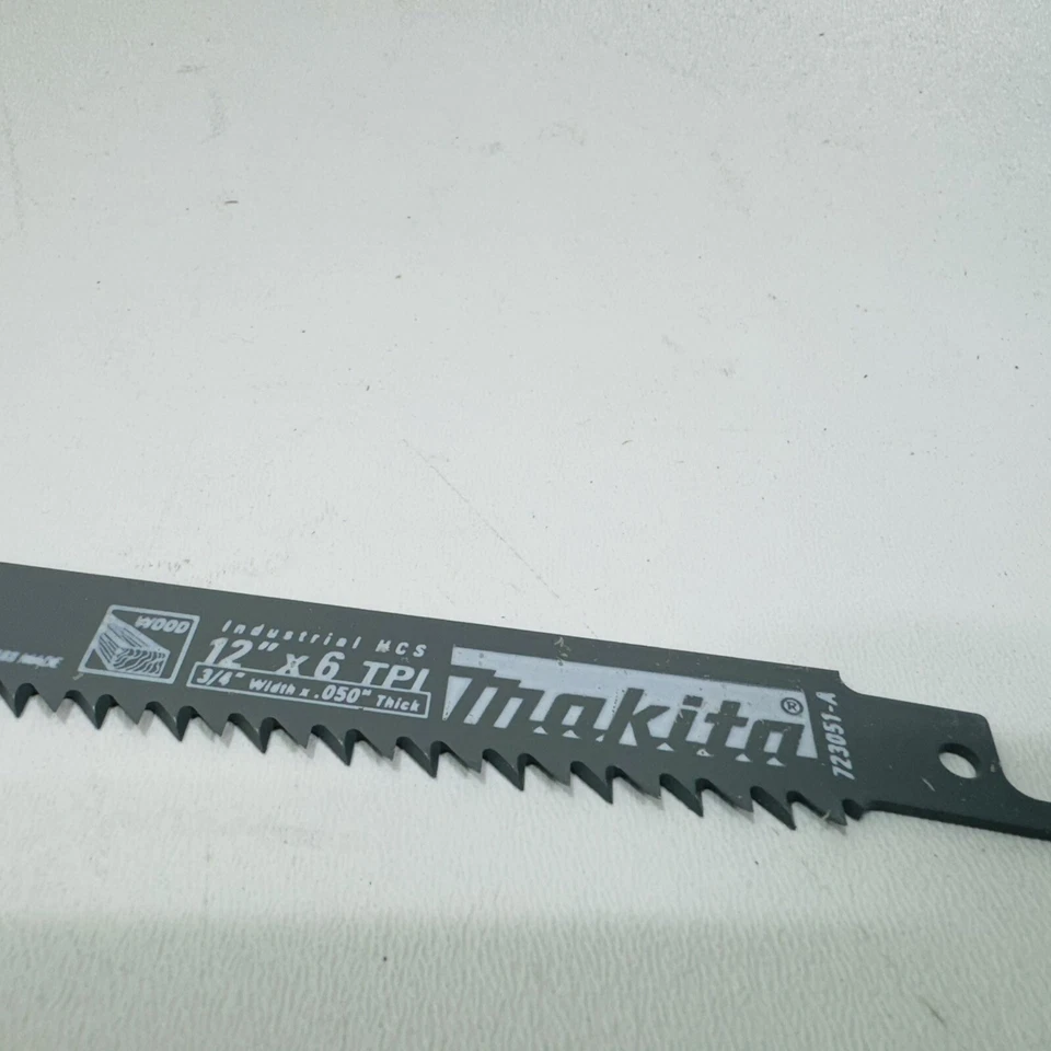 Paquete de 25 - Hoja de sierra recíproca para corte de madera Makita 723051-A-5 12", 6TPI Foto 4 de 4
